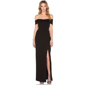 Nicholas Knot Front Off Shoulder Gown